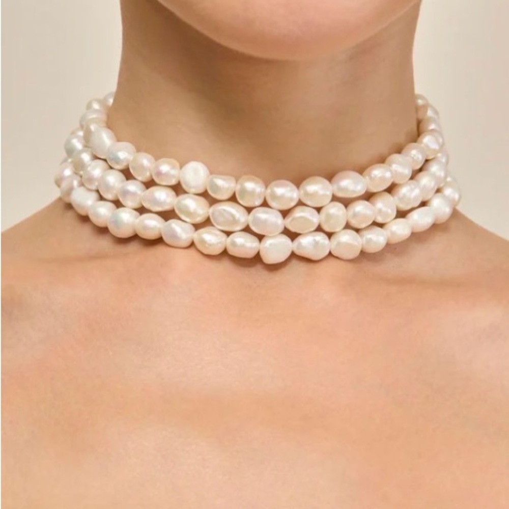 Cult Gaia Nora Pearl Choker Necklace